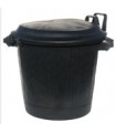 Poubelle immeuble noire, modèle bas, 75 litres - TAMPEL