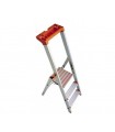 Escabeau en aluminium orange, 3 marches, NF