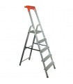 Escabeau en aluminium orange, 5 marches, NF