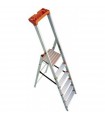 Escabeau en aluminium orange, 6 marches, NF
