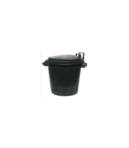 Poubelle immeuble noire, modèle bas, 75 litres - TAMPEL