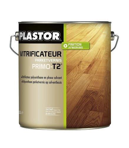 Vitrificateur parquet Primo-T2 gloss 55-70 brillant, 5 litres - PLASTOR