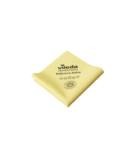 Purmicro jaune 38x35 cm (lot de 5) | Lavette microfibre pro