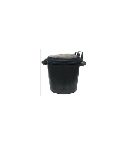 Poubelle immeuble noire, modèle bas, 75 litres - TAMPEL