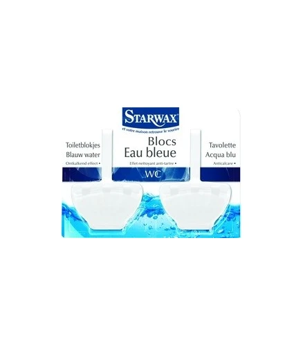 Eau bleue nettoyant cuvettes, 40 grammes - Lot de 2 - STARWAX
