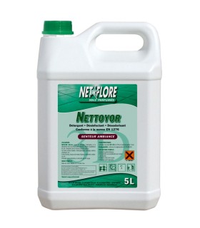 Détergent désinfectant désodorisant Nettoyor Netflore, Ambiance, 5 litres - HYGIENE ET NATURE