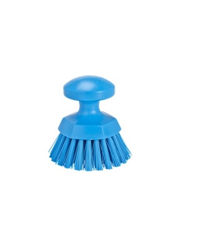 Brosse ronde soleil vaisselle, diamètre 110 mm, fibres dures, bleu - VIKAN
