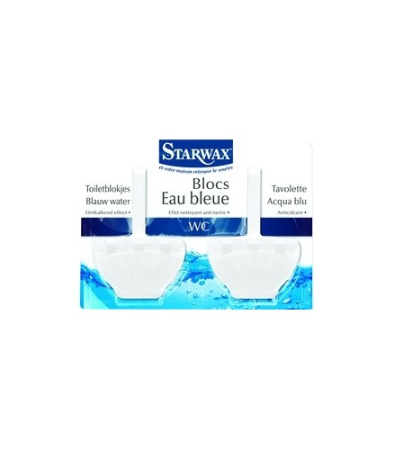 Eau bleue nettoyant cuvettes, 40 grammes - Lot de 2 - STARWAX