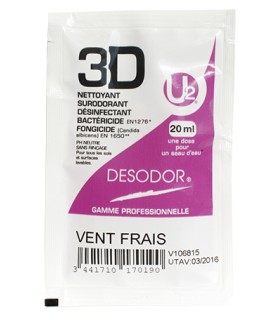 Détergent, désinfectant, odorisant 3D Vent frais, 250 doses - DESODOR