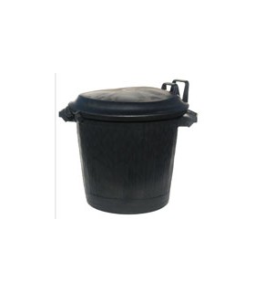 Poubelle immeuble noire, modèle bas, 75 litres - TAMPEL