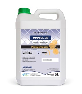 Détergent désodorisant Duosol 2D Netflore, Pamplemousse,  5 litres - HYGIENE ET NATURE
