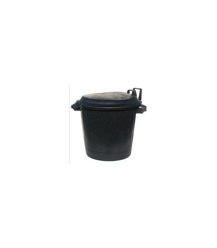 Poubelle immeuble noire, modèle bas, 75 litres - TAMPEL