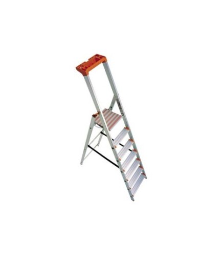 Escabeau en aluminium orange, 7 marches, NF