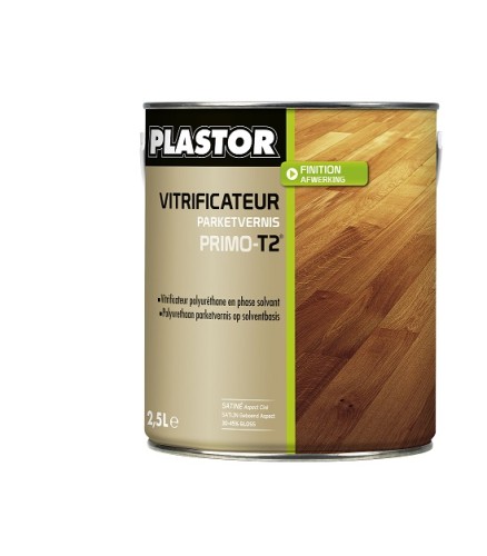 Vitrificateur parquet Primo-T2 gloss 55-70 brillant - 2,5 litres - PLASTOR