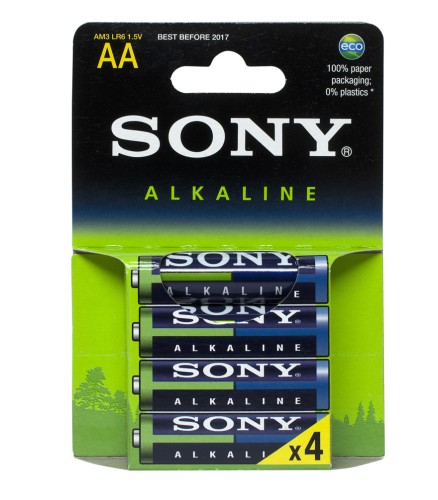 Piles Alkaline AA LR06, paquet de 4 - SONY