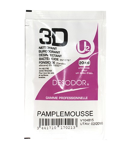 Détergent, désinfectant, odorisant 3D Pamplemousse, 250 doses - DESODOR