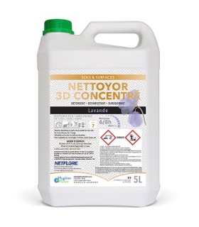 Détergent désinfectant surodorant Nettoyor 3D Netflore, Lavande, 5 litres - HYGIENE ET NATURE