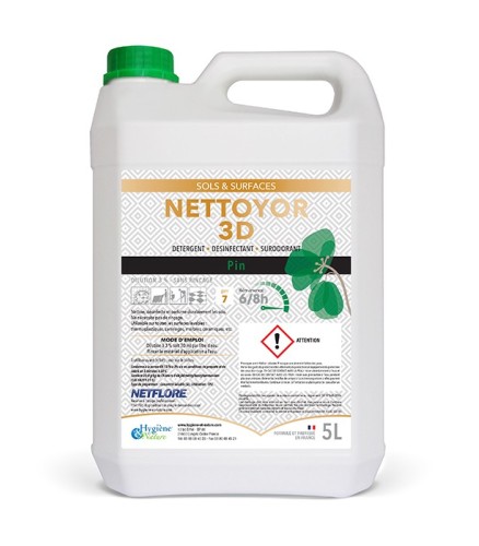 Détergent désinfectant surodorant Nettoyor 3D Netflore, Pin, 5 litres - HYGIENE ET NATURE
