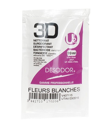 Détergent, désinfectant, odorisant 3D Fleurs blanches, 250 doses - DESODOR