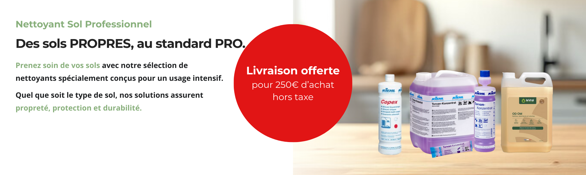 Bannière promotionnel nettoyant sol 