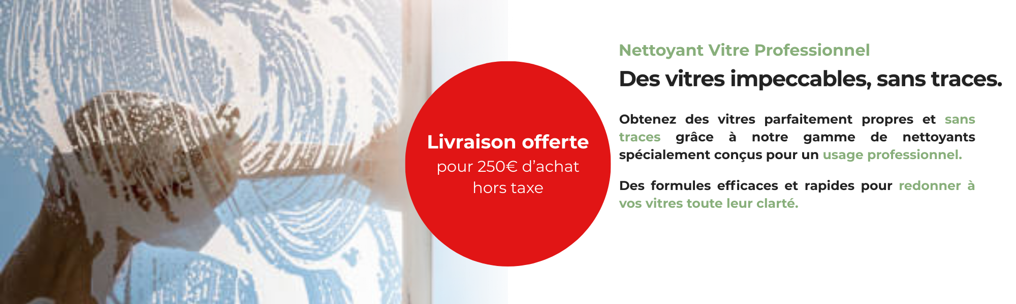 Bannière produit vitre